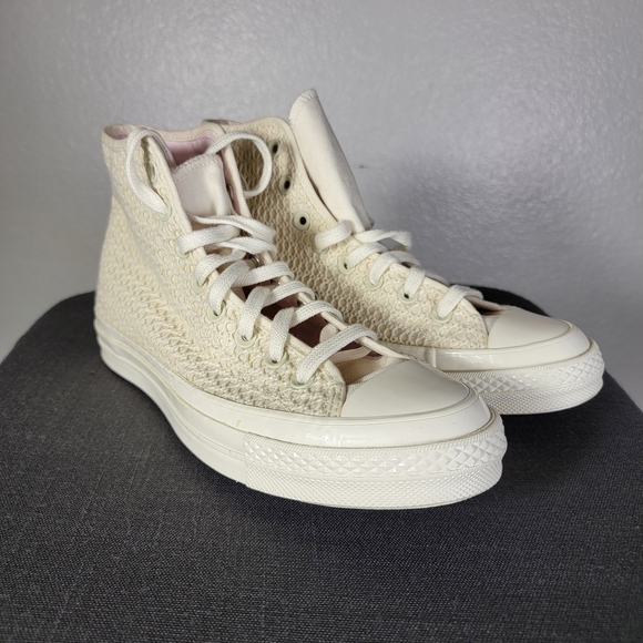 Converse Chuck 70 Crochet Canvas Hi Top Sneakers Men’s 8 Women’s 10 - Picture 1 of 8